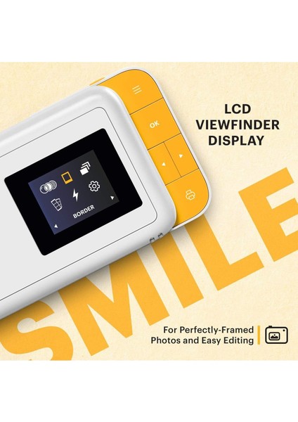 Dijital Anında Fotoğraf Makinesi: Zınk Yazıcılı, 10 Mp, LCD Ekran - Beyaz/sarı modelleri