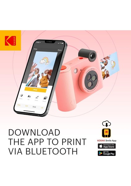 Smile+ Kablosuz Dijital Anlık Fotoğraf Makinesi Efektli Objektifli, 5x3 Inç Çinko Fotoğraf Baskısı fırsatları