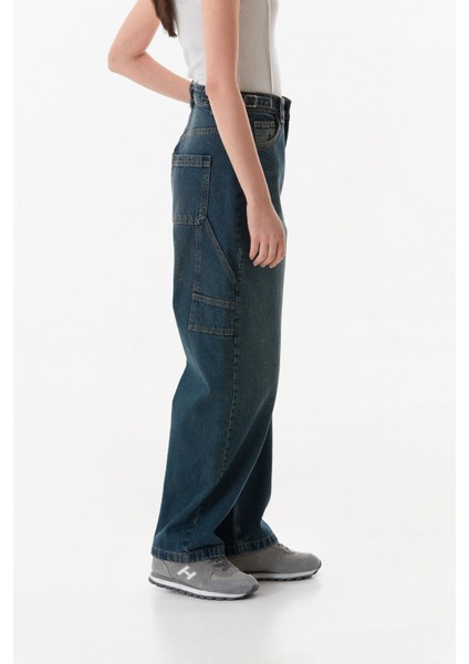 Yüksek Bel Tokalı Baggy Jean indirimleri