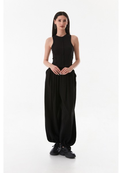 Fitilli Halter Yaka Dikişli Crop Body