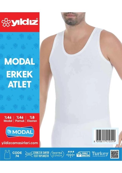 Erkek Modal Likralı Askılı Atlet 70/74 - 6 Adet fiyatları