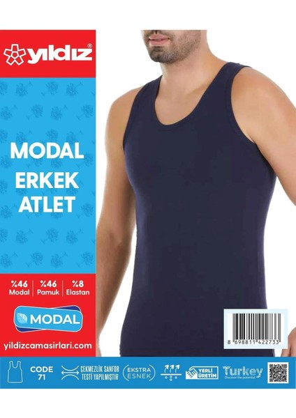 Erkek Modal Likralı Askılı Atlet 70/74 - 6 Adet