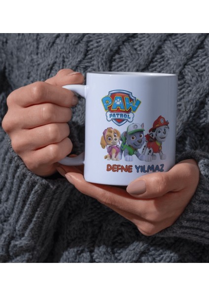 Çocuklar İçin Çift Taraflı Baskı Çizgi Film Karakterli Eğlenceli Paw Patrol Tasarımlı Kupa Bardak modelleri