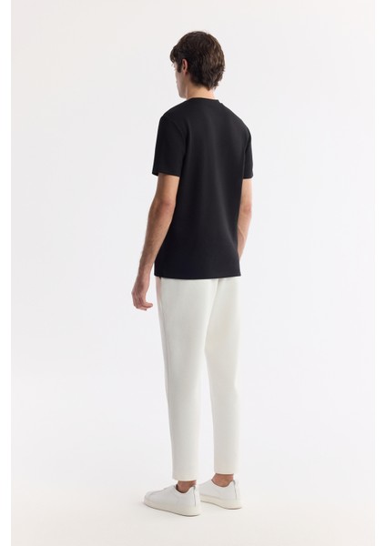 Erkek Siyah Bisiklet Yaka Baskılı Bi-Stretch İnterlok Regular Fit T-Shirt A51Y1002 fırsatları