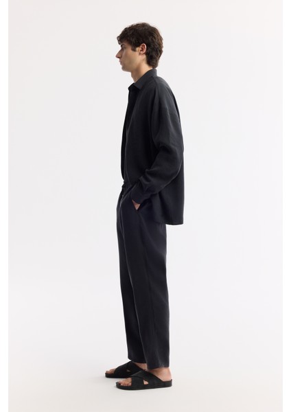 Erkek Siyah Relaxed Fit Beli Lastikli Bağcıklı Soft Touch Pantolon A51Y3031