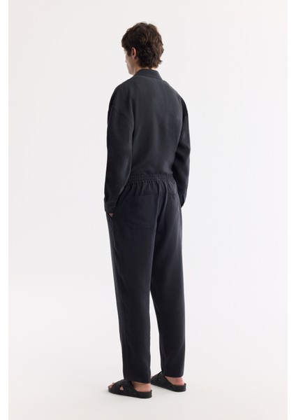 Erkek Siyah Relaxed Fit Beli Lastikli Bağcıklı Soft Touch Pantolon A51Y3031