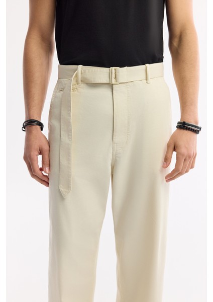 Erkek Bej Klasik Bel Ekstra Kemerli Sardes Baggy Fit Pantolon A51Y3027 fırsatları