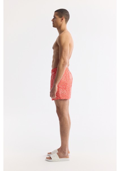 Erkek Turuncu Hızlı Kuruyan Baskılı Çantalı Relaxed Fit Relaxed Fit Deniz Şortu A51Y3810 fiyatları