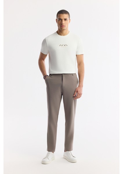 Erkek Vizon Slim Fit Beli Lastikli Bi Stretch Kumaş Pantolon A51Y3077