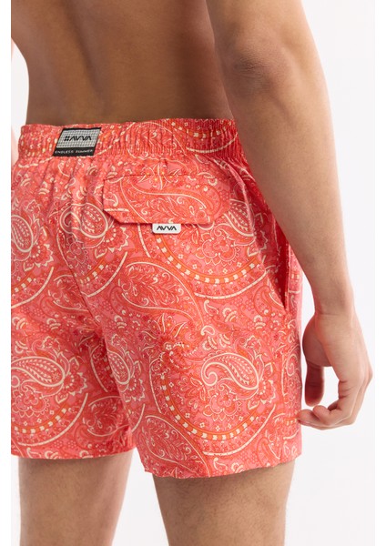 Erkek Turuncu Hızlı Kuruyan Baskılı Çantalı Relaxed Fit Relaxed Fit Deniz Şortu A51Y3810 indirimleri