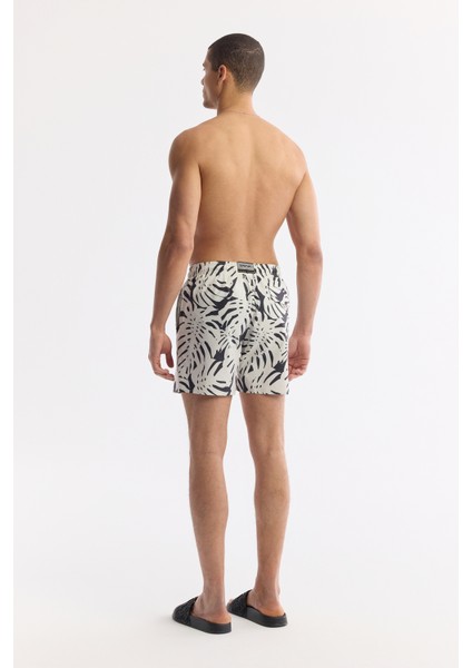 Erkek Ekru Hızlı Kuruyan Baskılı Çantalı Relaxed Fit Relaxed Fit Deniz Şortu A51Y3839 modelleri