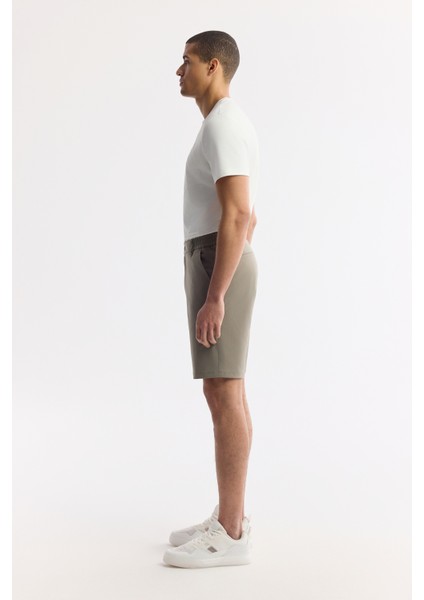 Erkek Haki Beli Lastikli Bi-Stretch Teknik Kumaş Relaxed Fit Şort A51Y3712 fiyatları