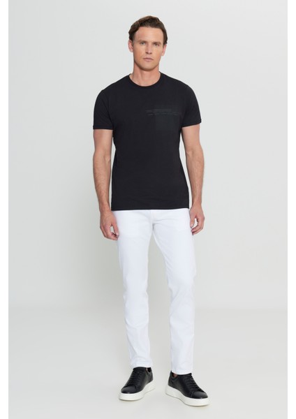 Pamuklu Slim Fit Dar Kesim Baskılı Bisiklet Yaka Esnek Tişört fiyatları