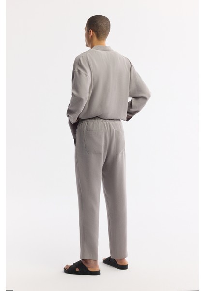 Erkek Nardo Gri Relaxed Fit Beli Lastikli Bağcıklı Soft Touch Pantolon A51Y3031