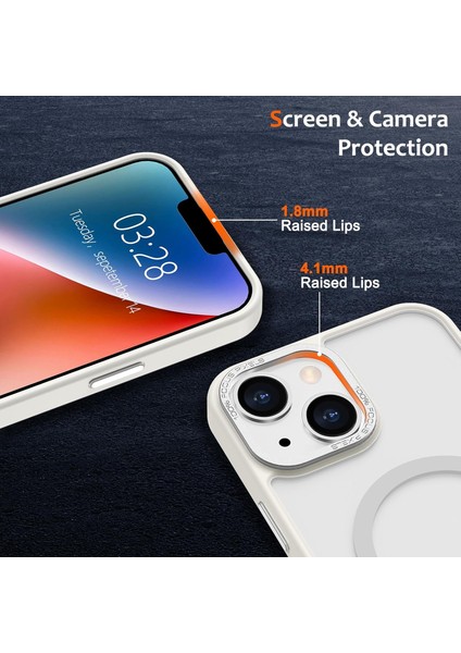 Iphone 15 Pro Max Uyumlu Kılıf Kamera Koruyuculu Magsafe Sarj Destekli Sağlam Mat Saydam Kapak