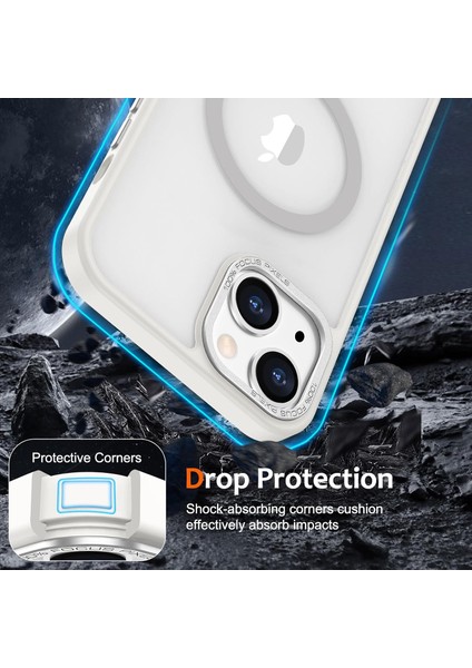 Iphone 15 Pro Max Uyumlu Kılıf Kamera Koruyuculu Magsafe Sarj Destekli Sağlam Mat Saydam Kapak