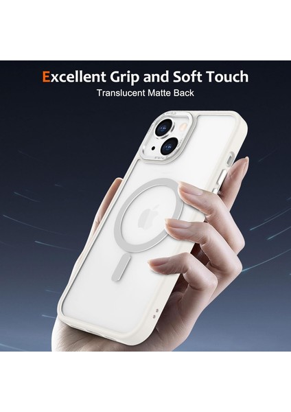 Iphone 15 Pro Max Uyumlu Kılıf Kamera Koruyuculu Magsafe Sarj Destekli Sağlam Mat Saydam Kapak