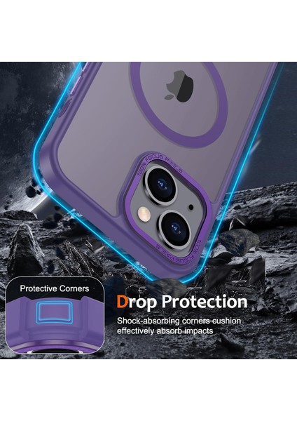Iphone 15 Pro Max Uyumlu Kılıf Kamera Koruyuculu Magsafe Sarj Destekli Sağlam Mat Saydam Kapak