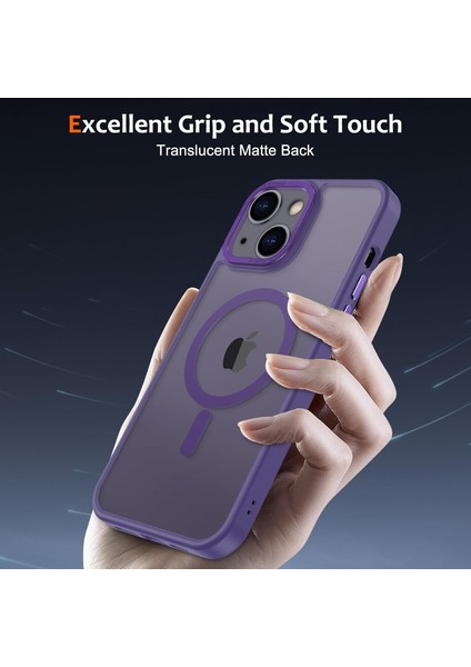 Iphone 15 Pro Max Uyumlu Kılıf Kamera Koruyuculu Magsafe Sarj Destekli Sağlam Mat Saydam Kapak