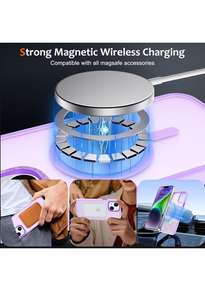 Iphone 15 Pro Max Uyumlu Kılıf Kamera Koruyuculu Magsafe Sarj Destekli Sağlam Mat Saydam Kapak