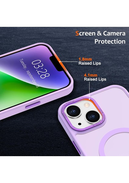 Iphone 15 Pro Max Uyumlu Kılıf Kamera Koruyuculu Magsafe Sarj Destekli Sağlam Mat Saydam Kapak