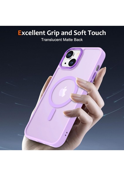 Iphone 15 Pro Max Uyumlu Kılıf Kamera Koruyuculu Magsafe Sarj Destekli Sağlam Mat Saydam Kapak