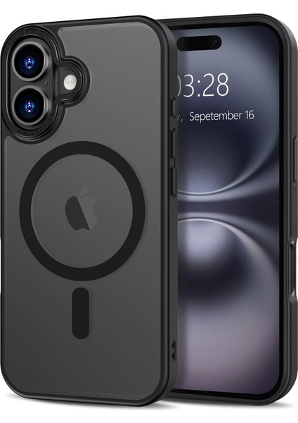 Iphone 16 Plus Uyumlu Kılıf Kamera Koruyuculu Magsafe Sarj Destekli Sağlam Mat Saydam Kapak