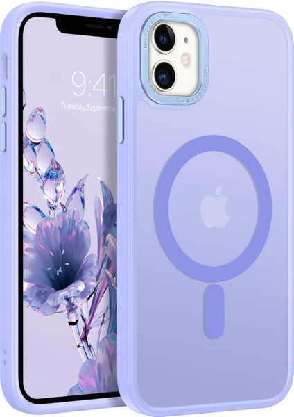 Iphone 12 Uyumlu Kılıf Kamera Koruyuculu Magsafe Sarj Destekli Sağlam Renkli Buton Mat Saydam Kapak
