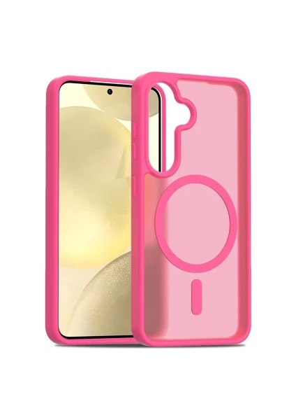 Samsung Galaxy S24 Uyumlu Kılıf Kamera Koruyuculu Magsafe Sarj Destekli Sağlam Saydam Kapak