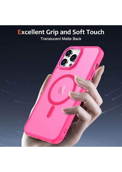 Iphone 15 Pro Max Uyumlu Kılıf Kamera Koruyuculu Magsafe Sarj Destekli Sağlam Mat Saydam Kapak