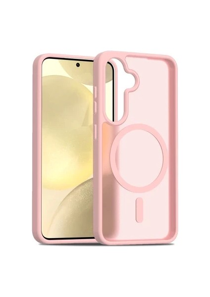 Samsung Galaxy S24 Uyumlu Kılıf Kamera Koruyuculu Magsafe Sarj Destekli Sağlam Saydam Kapak