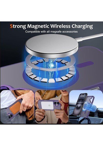 Iphone 16 Plus Uyumlu Kılıf Kamera Koruyuculu Magsafe Sarj Destekli Sağlam Mat Saydam Kapak fiyatları