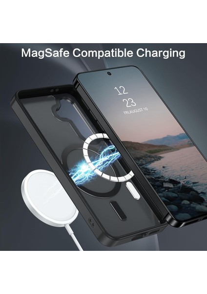 Samsung Galaxy S25 Plus Uyumlu Kılıf Kamera Koruyuculu Magsafe Sarj Destekli Sağlam Saydam Kapak