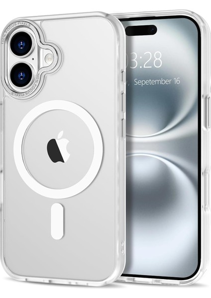 Iphone 16 Plus Uyumlu Kılıf Kamera Koruyuculu Magsafe Sarj Destekli Sağlam Mat Saydam Kapak