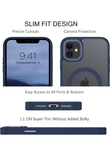 Iphone 11 Uyumlu Kılıf Kamera Koruyuculu Magsafe Sarj Destekli Sağlam Renkli Buton Mat Saydam Kapak fırsatları