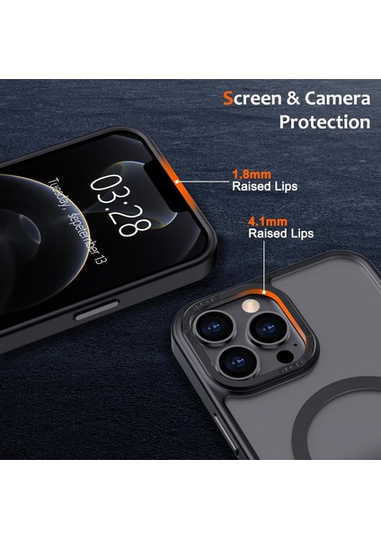 Iphone 11 Pro Max Uyumlu Kılıf Kamera Koruyuculu Magsafe Sarj Destekli Sağlam Mat Saydam Kapak
