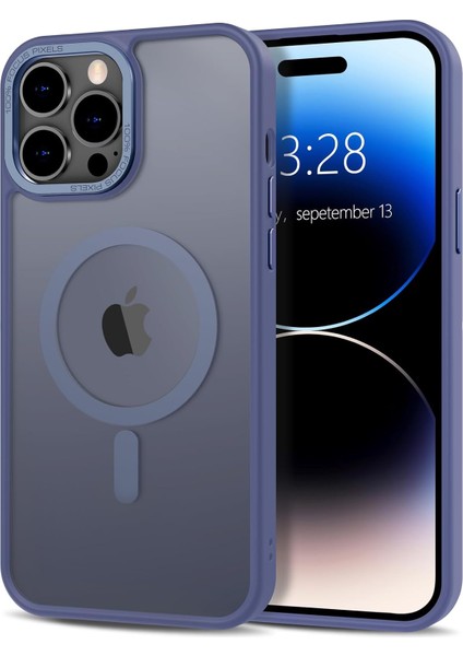 Iphone 15 Pro Uyumlu Kılıf Kamera Koruyuculu Magsafe Sarj Destekli Sağlam Mat Saydam Kapak