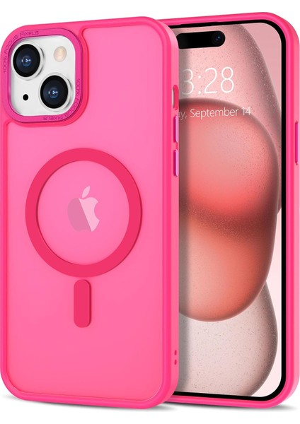 Iphone 15 Uyumlu Kılıf Kamera Koruyuculu Magsafe Sarj Destekli Sağlam Mat Saydam Kapak