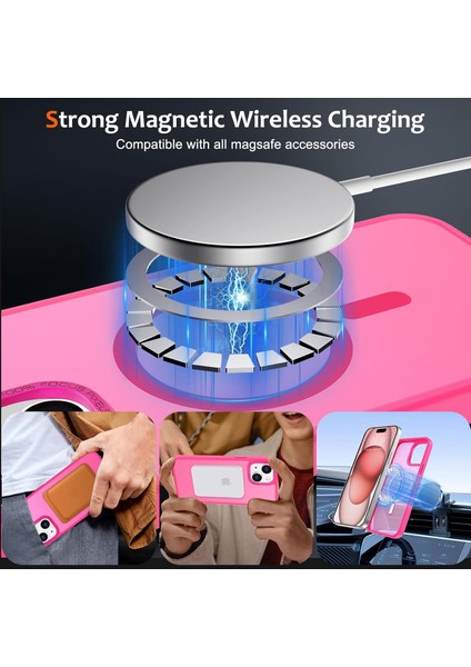 Iphone 15 Uyumlu Kılıf Kamera Koruyuculu Magsafe Sarj Destekli Sağlam Mat Saydam Kapak fiyatları