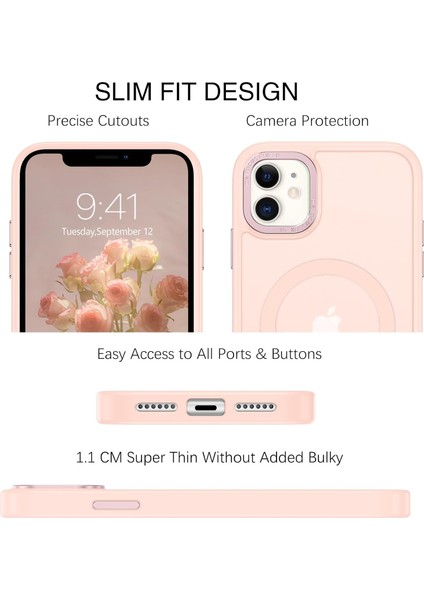 Iphone 12 Uyumlu Kılıf Kamera Koruyuculu Magsafe Sarj Destekli Sağlam Renkli Buton Mat Saydam Kapak indirimleri