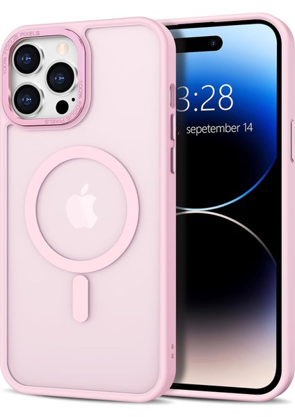 Iphone 15 Pro Uyumlu Kılıf Kamera Koruyuculu Magsafe Sarj Destekli Sağlam Mat Saydam Kapak