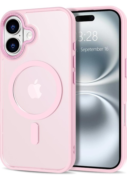 Iphone 16 Plus Uyumlu Kılıf Kamera Koruyuculu Magsafe Sarj Destekli Sağlam Mat Saydam Kapak