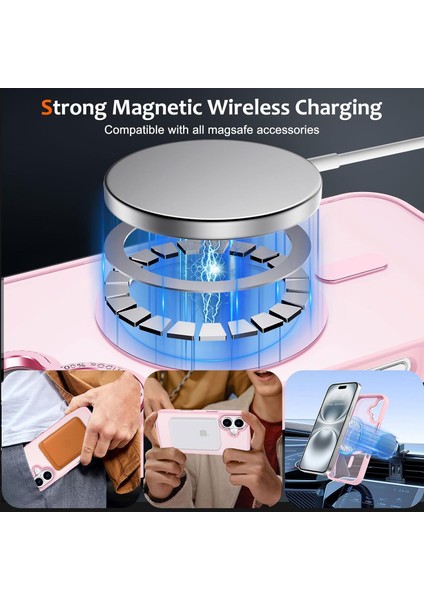 Iphone 16 Plus Uyumlu Kılıf Kamera Koruyuculu Magsafe Sarj Destekli Sağlam Mat Saydam Kapak fiyatları