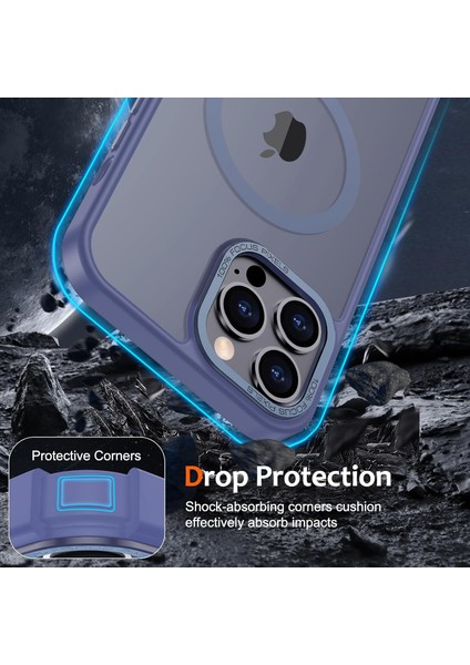Iphone 15 Pro Max Uyumlu Kılıf Kamera Koruyuculu Magsafe Sarj Destekli Sağlam Mat Saydam Kapak