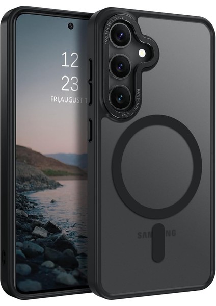 Samsung Galaxy S23 Fe Uyumlu Kılıf Kamera Koruyuculu Magsafe Sarj Destekli Sağlam Saydam Kapak