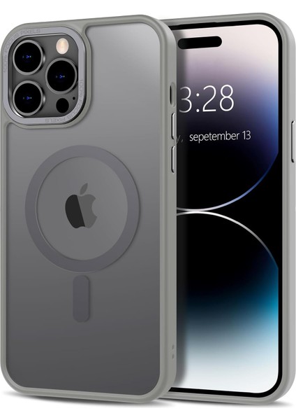Iphone 15 Pro Uyumlu Kılıf Kamera Koruyuculu Magsafe Sarj Destekli Sağlam Mat Saydam Kapak