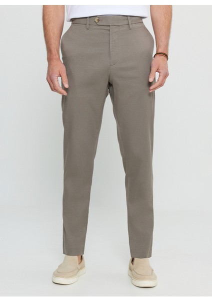Normal Bel Normal Paça Slim Fit Vizon Erkek Pantolon ACE001252091_VIZ