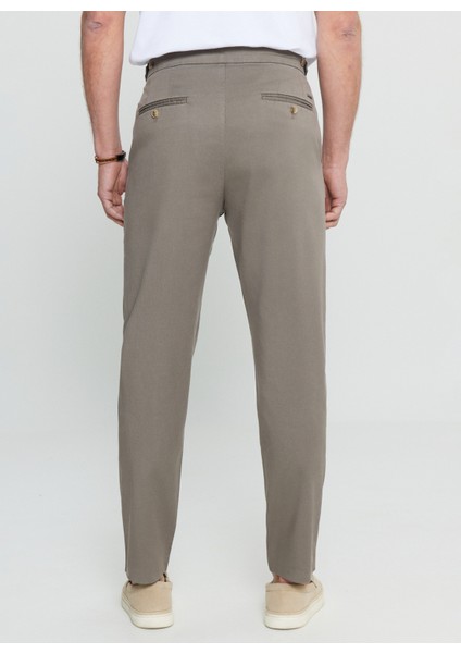 Normal Bel Normal Paça Slim Fit Vizon Erkek Pantolon ACE001252091_VIZ