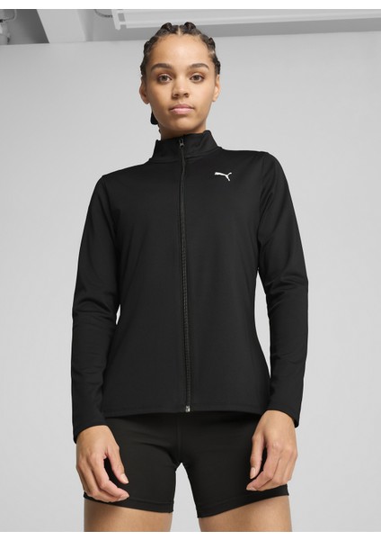 52612201 W Puma Strong Full Zıp Pum Siyah Dik Yaka Normal Bel Regular Fit Kadın Zip Ceket