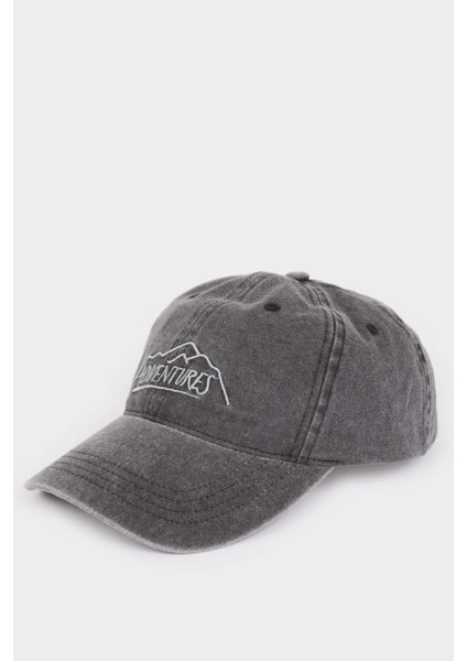 Erkek Nakışlı Jean Cap Şapka Z3444AZ25SM